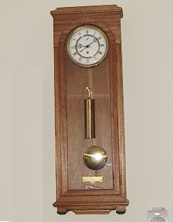 Mahogany Vienna Regulator, 1982. This has a Jauch time- only movement 